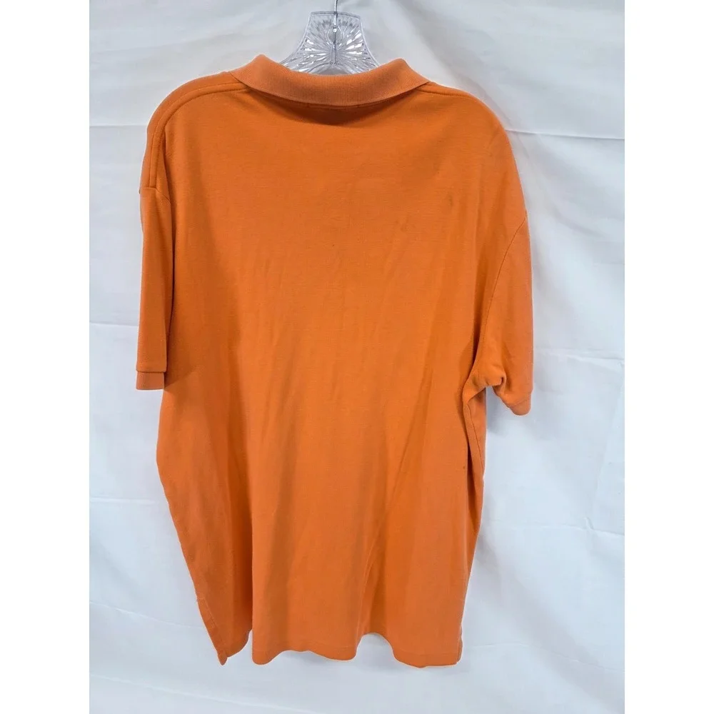 Polo Ralph Lauren Mens‎ L Orange Short Sleeve Cotton Pique Polo Shirt Teal Pony